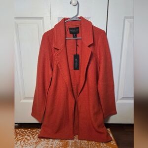NWT Rachel Zoe Orange Wool Blend Open Coat